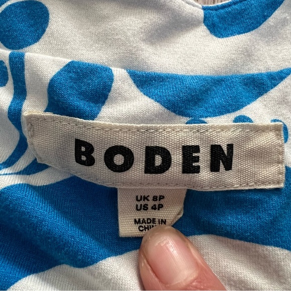 Boden Maya Kimono Jersey Maxi Dress in Indigo Bunting Ripple Swirl - Picture 11 of 14